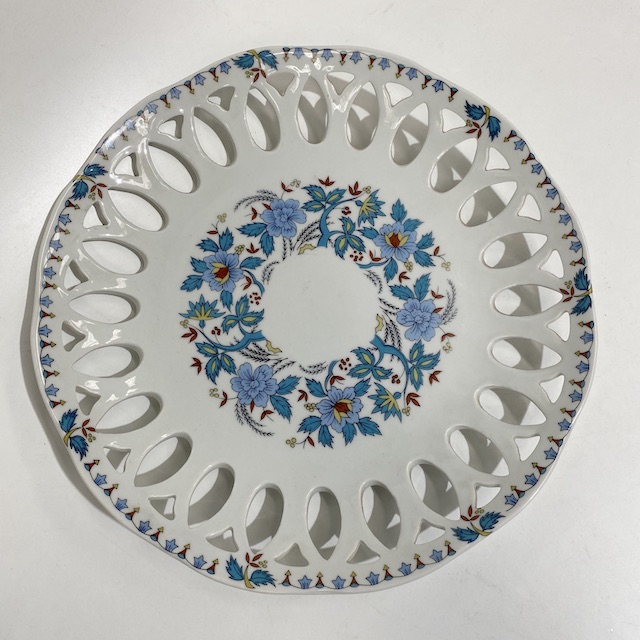 PLATE, Vintage Lace Edge - Blue White Floral